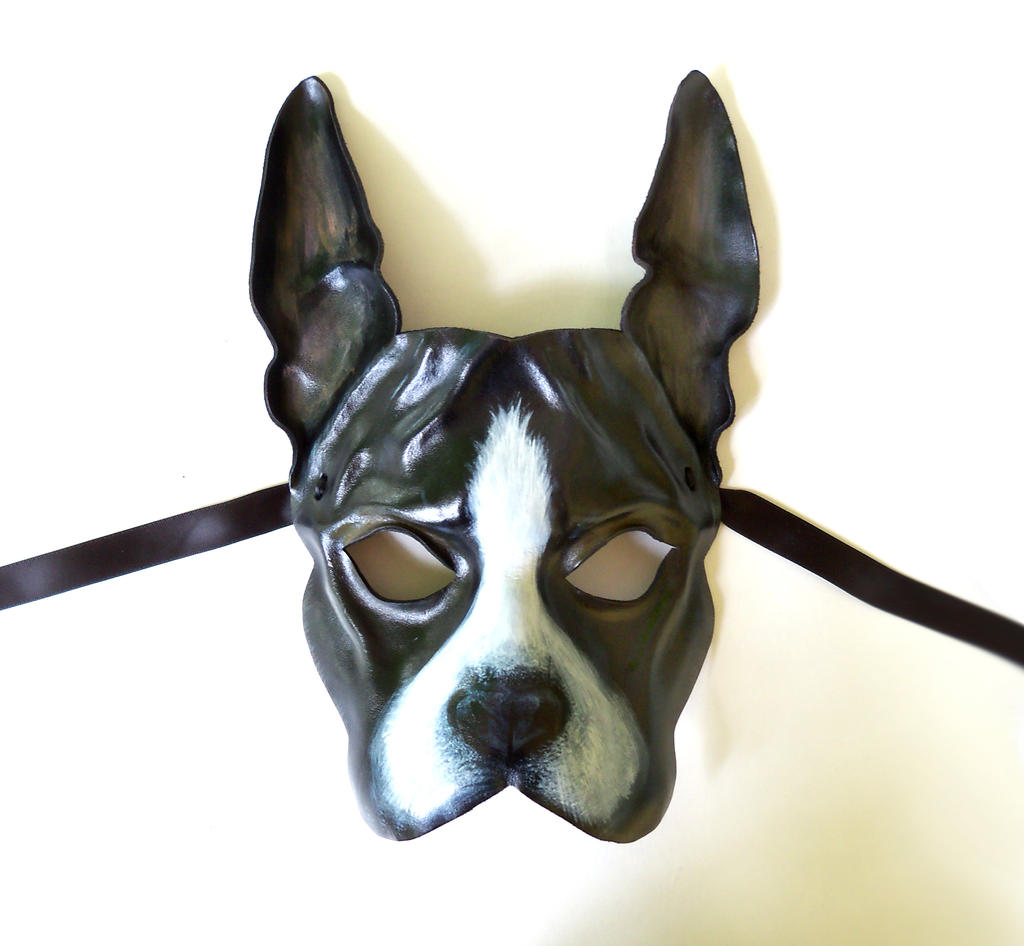 Boston Terrier Dog Leather Mask by Teonova