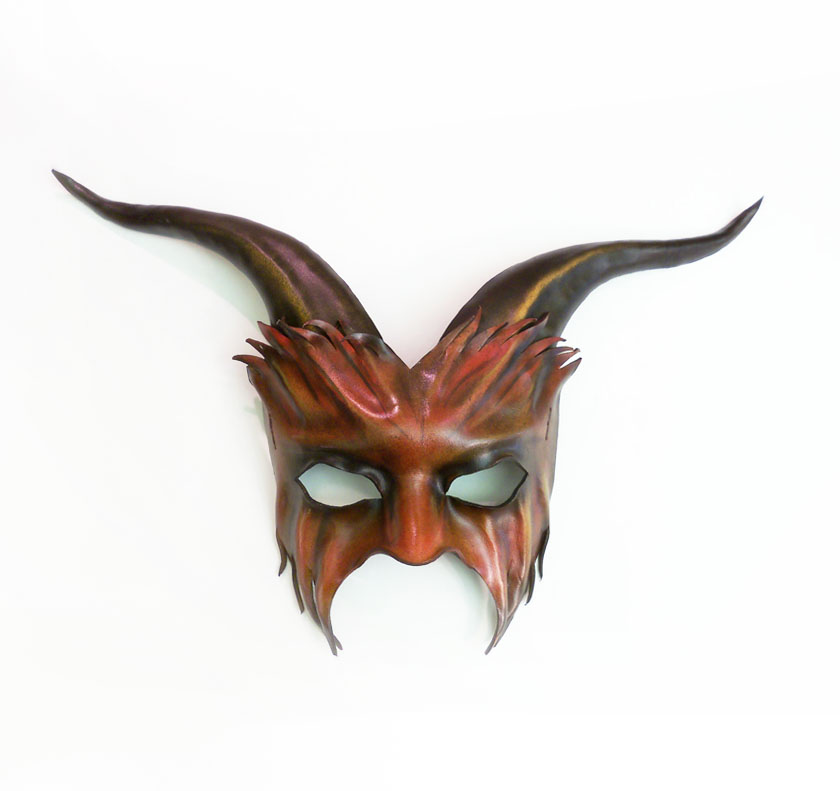 Goat Leather Mask By Teonova red and black by teonova