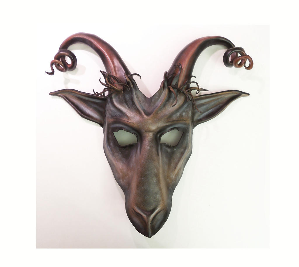 Goat Animal Creature Leather Mask dapple grey