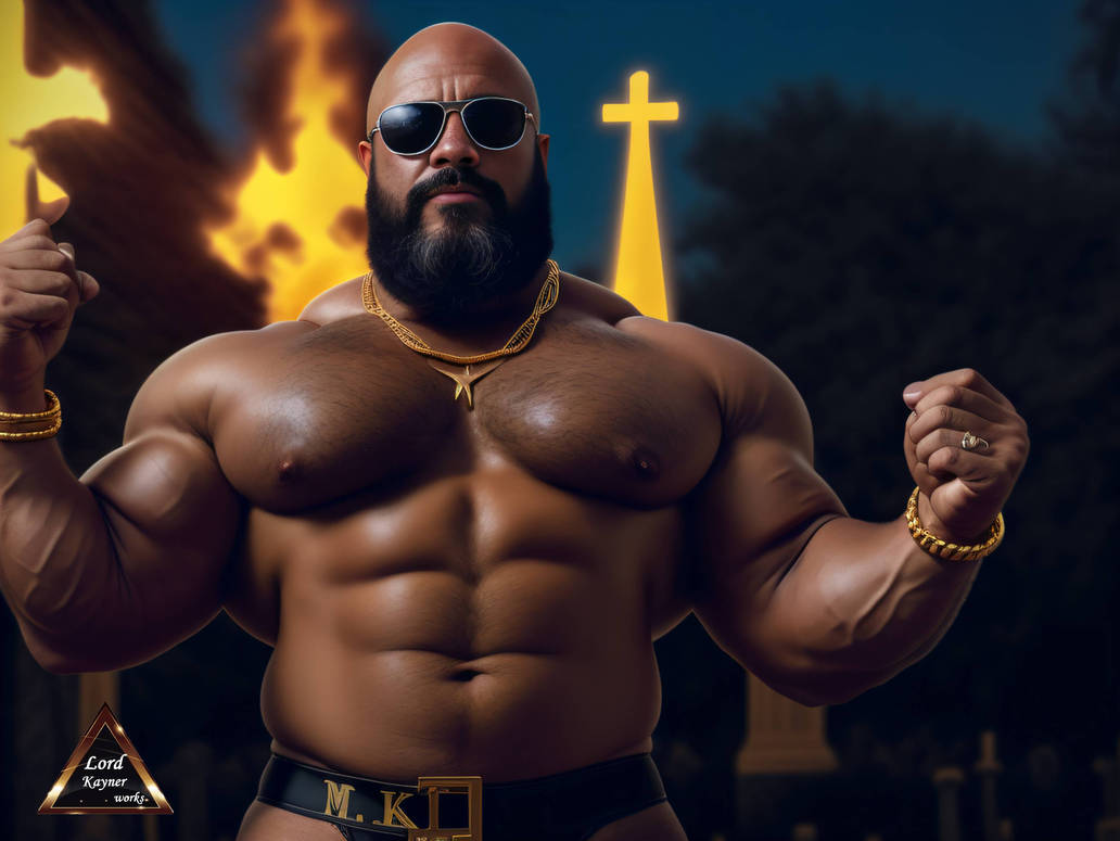 Muscle bald guy flexing shirtless by LordKayner on DeviantArt