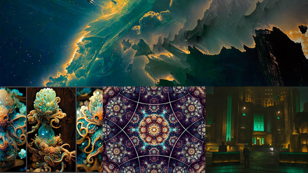 colorful collage wallpaper emerald