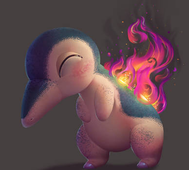 One face a day 177/365. Cyndaquil (pokemon)