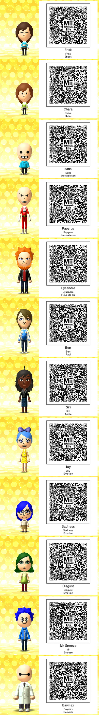 Tomodachi Life Qr Codes Sans Tomodachi Life Qr Codes Sans