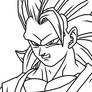 SSJ3 Goku - Angry Line Art