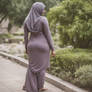 backview of curvy modest woman