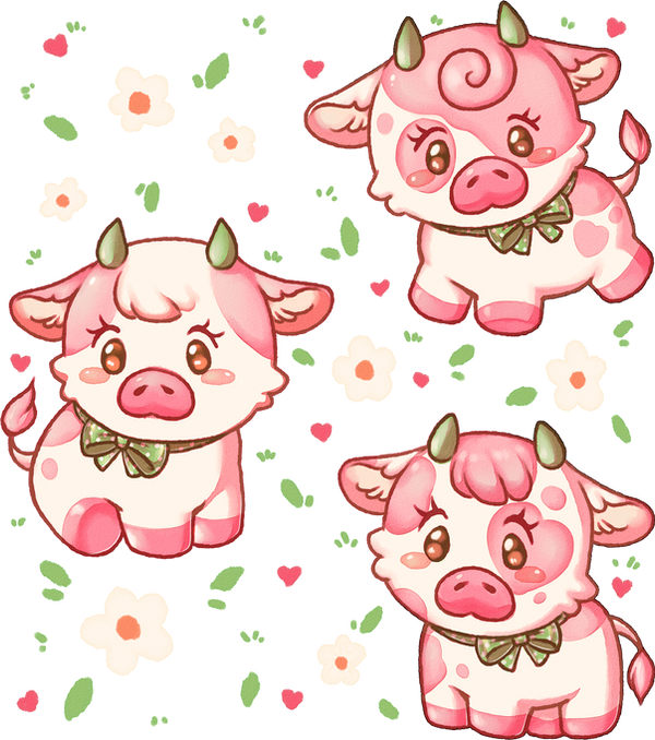 How to Draw Cute Strawberry Cow! 🐮 