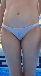 White Bikini at the swimming pool