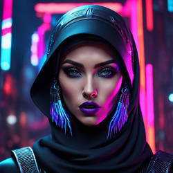 Cyberpunk gothic Hijabi