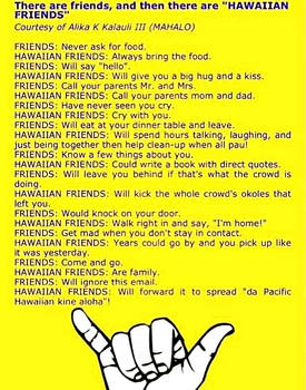 A HAWAIIAN FRIEND IS .....