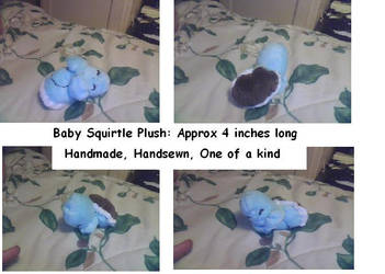 One of a kind handsewn Baby Squirtle Plushie!