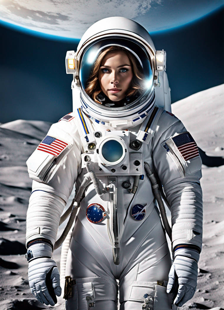Female astronaut takes her moon mission seriously. by BlackOvermind on ...