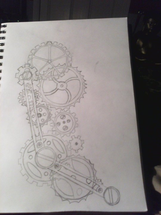 steampunk sleeve sketch