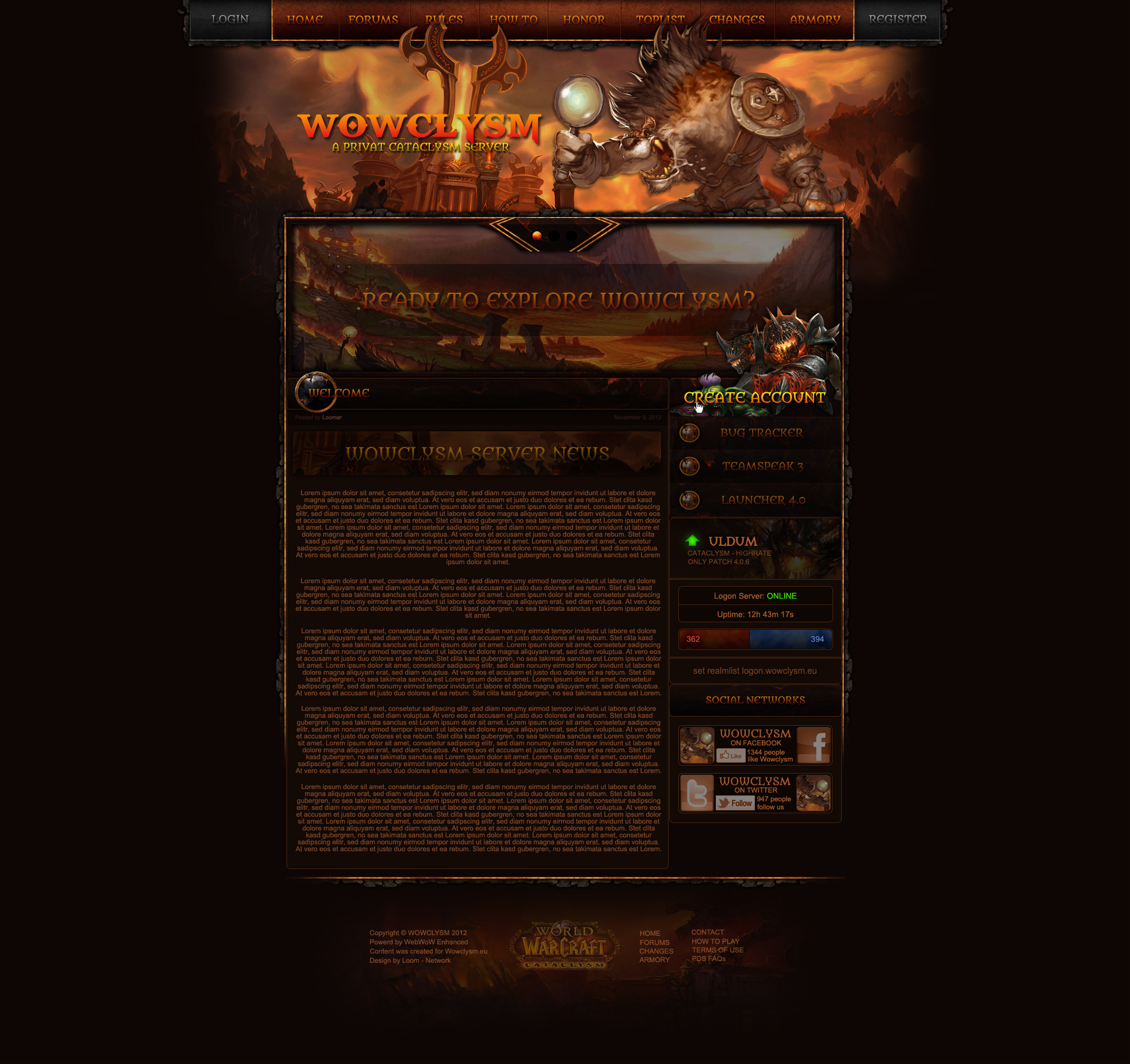 Cataclysm | WebWoW Design | Wowclysm