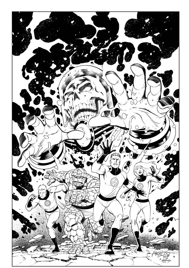 Fantastic Four Cosmic Ghost Rider inks by Inhuman00 on DeviantArt