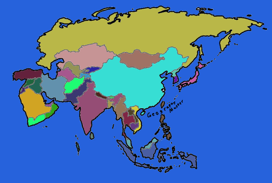 Map of Asia Colored by GeographyMaster on DeviantArt