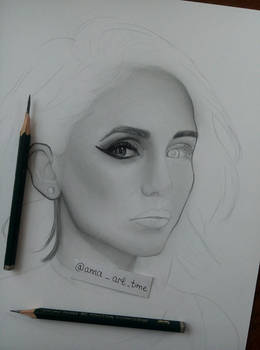 Nina Dobrev process drawing