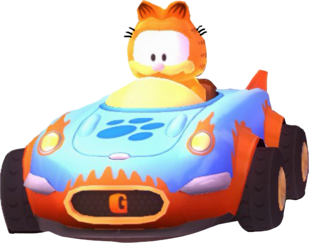Garfield in his race car by spongerav on DeviantArt