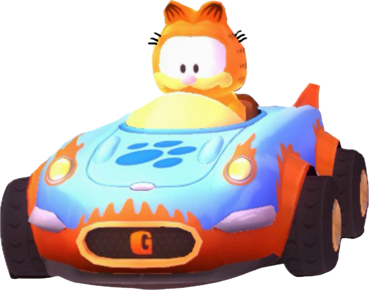Garfield Riding Garfield in his race car by spongerav on DeviantArt