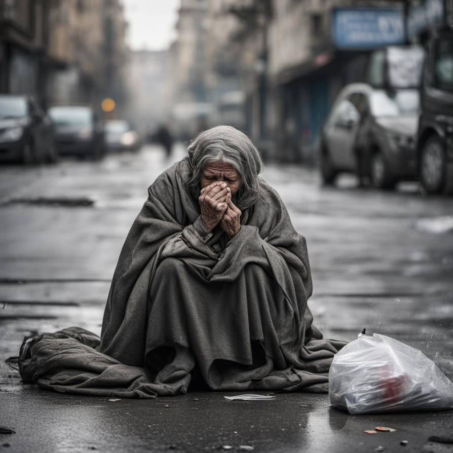 Homeless lady crying in dirty streets me by BadFlower61 on DeviantArt