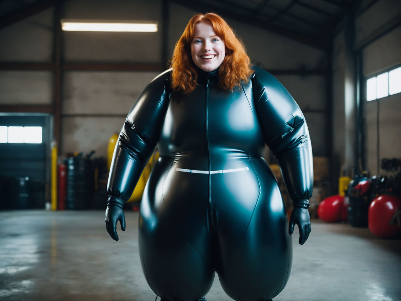 New inflatable suit testing #1 by RubberKatUK on DeviantArt