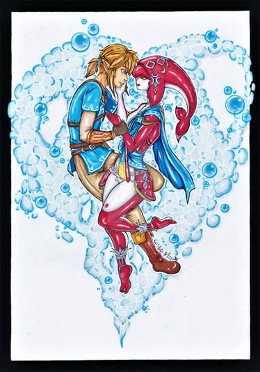 Zelda Breath of the Wild Fanart Link x Mipha