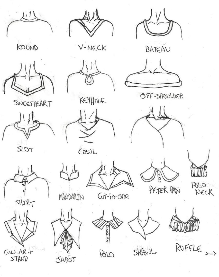 Collar and Shirt Neckline Examples by deideiblueeyez on DeviantArt