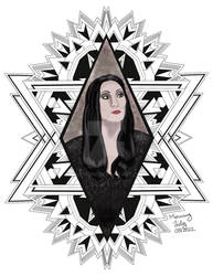 Morticia Addams framed