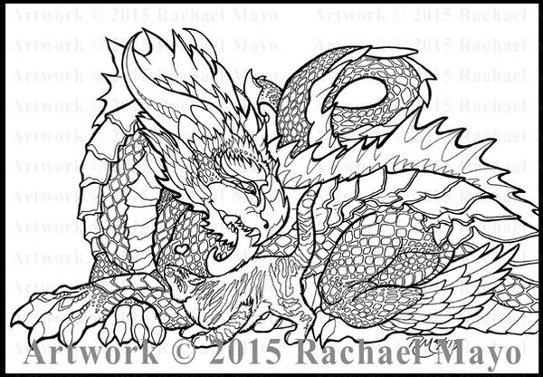 Dragon and Fluffykins lineart