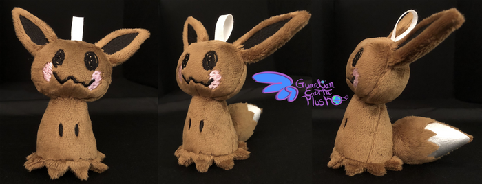 Pokemon Eevee Mimikyu Plush Keychain Size