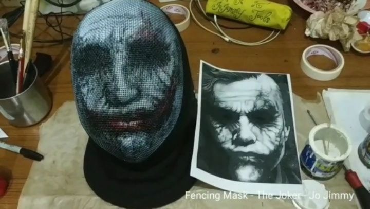 Fencing Mask Painting for Putu hari - Joker by JoJimmy on DeviantArt