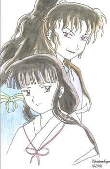 Naraku and Kikyo by phantomdra