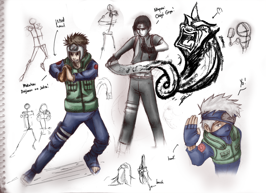 Yamato, Sai, Kakashi .doodle.