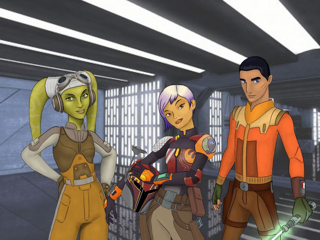 Hera, Sabine and Ezra - Star Wars Rebels by hopalongpeter on DeviantArt.