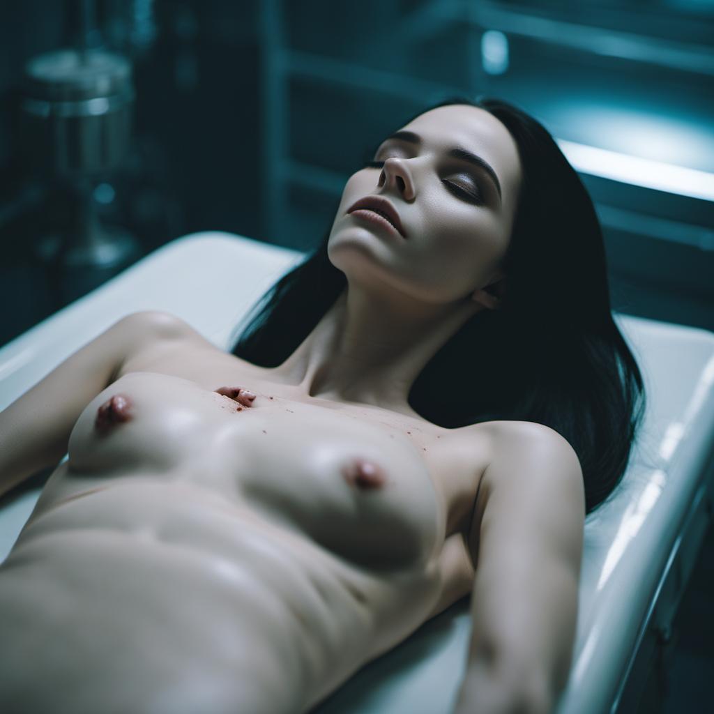 dead woman in morgue naked