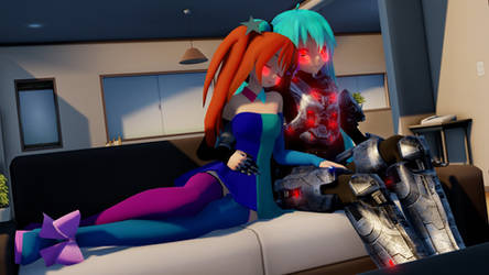 Snuggle up close Miku Spartan and MikCoolMix