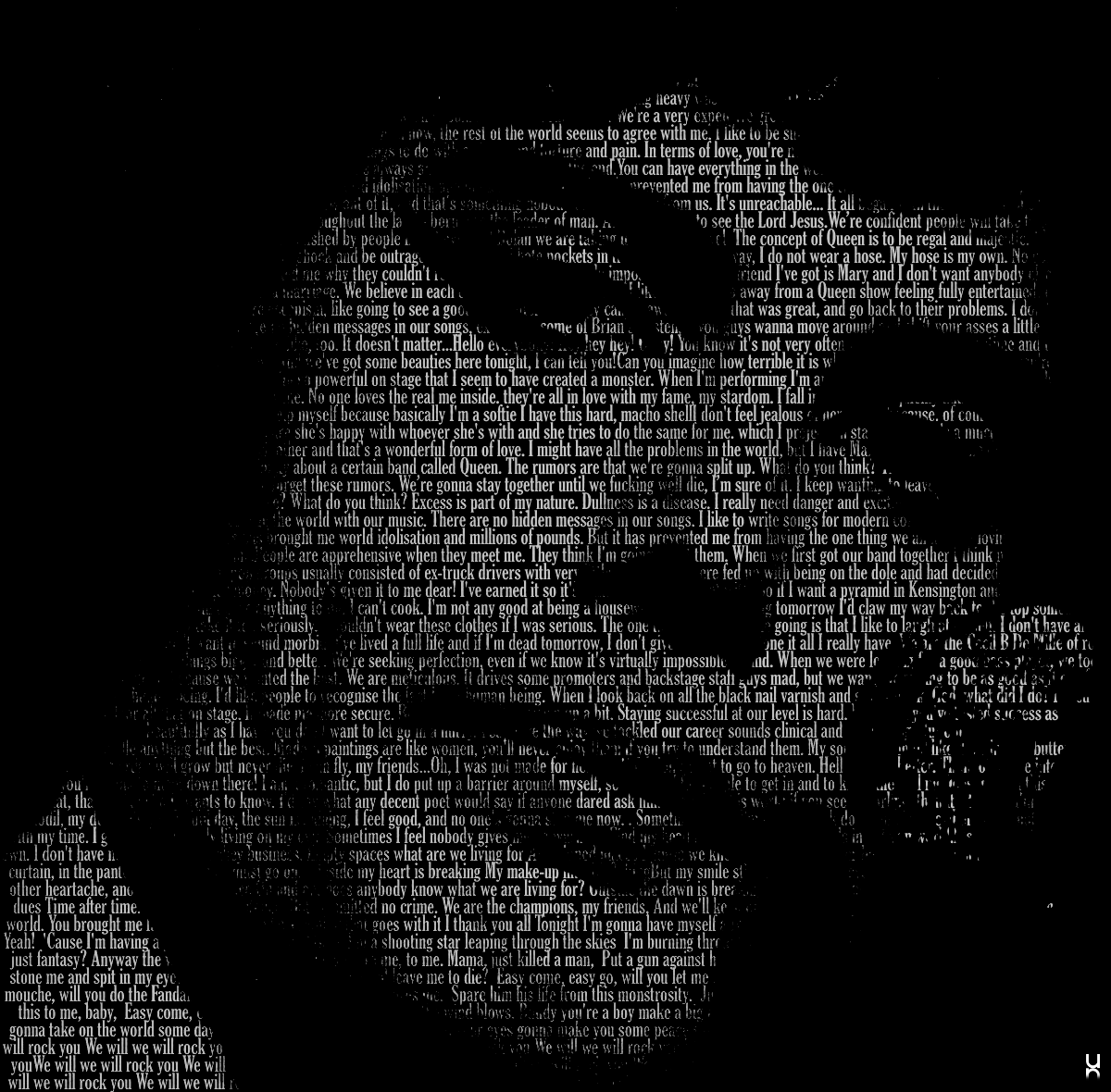 Freddie Mercury Text Art