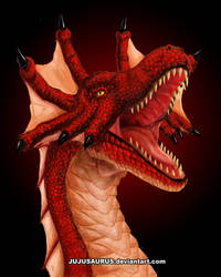 Red Scourge Dragon by Jujusaurus