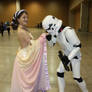 Padme and a Stormtrooper