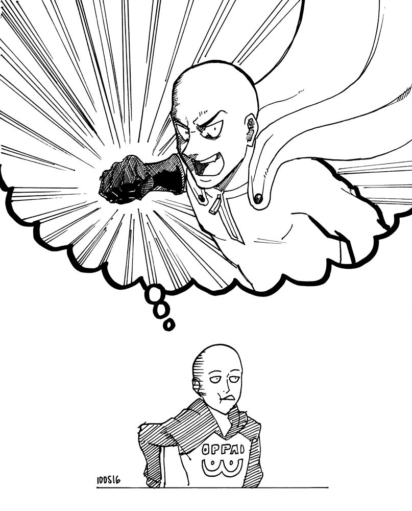 Inktober 2016 Day 5: Saitama