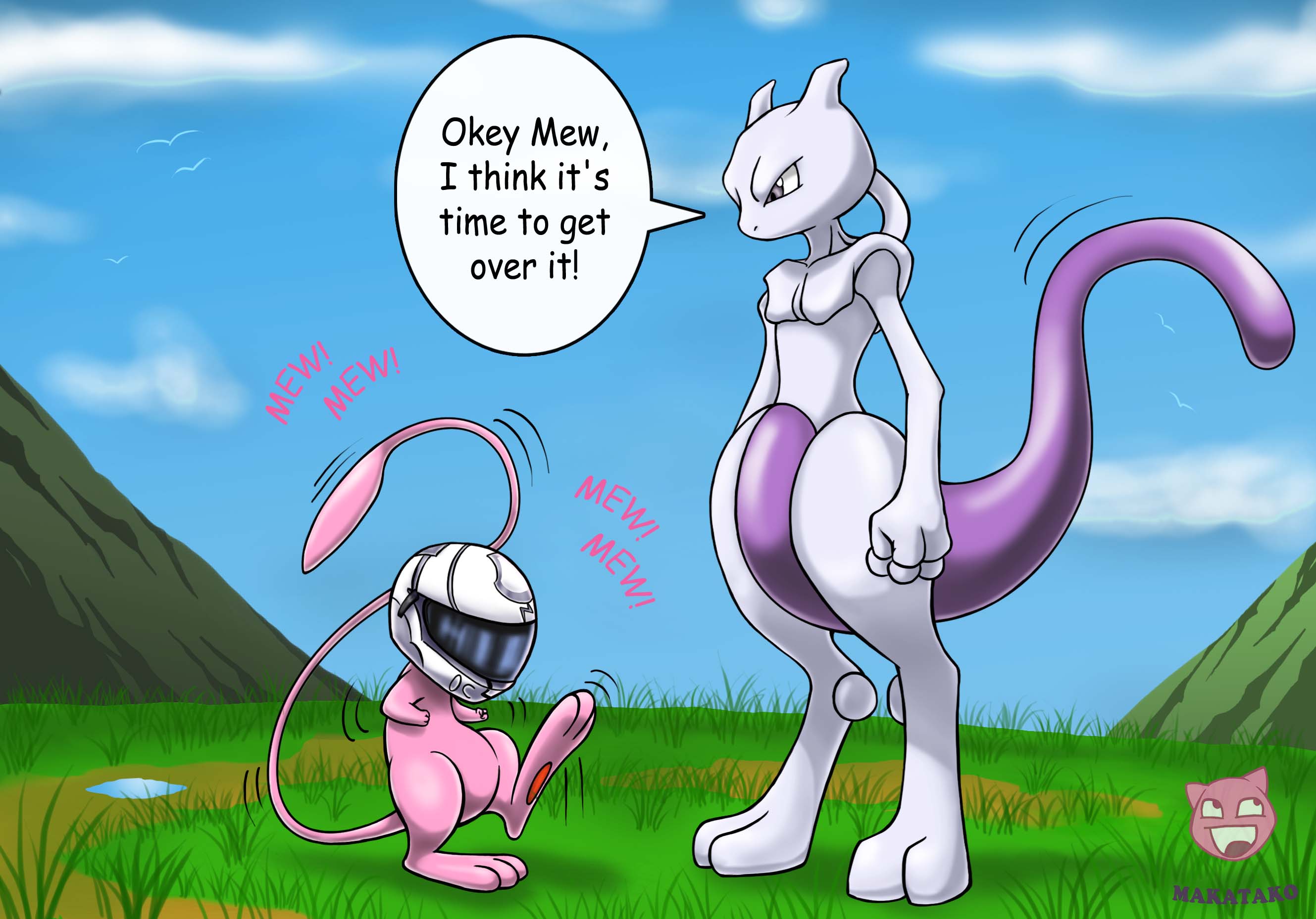 mew and mewtwo-