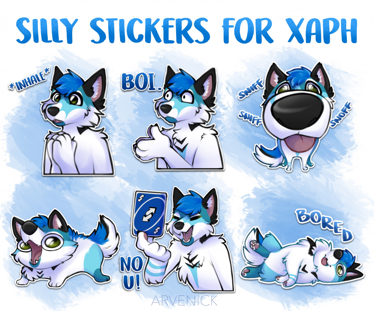 Silly stickies for Xaph! (YCH) by arvenick on DeviantArt