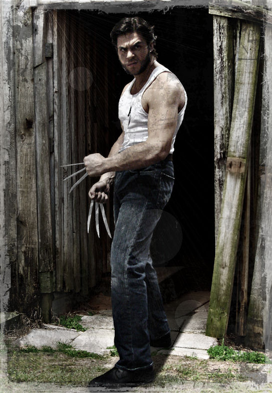 Wolverine coming out of shack