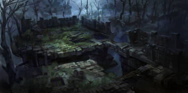 dark fantasy environment ruins 01
