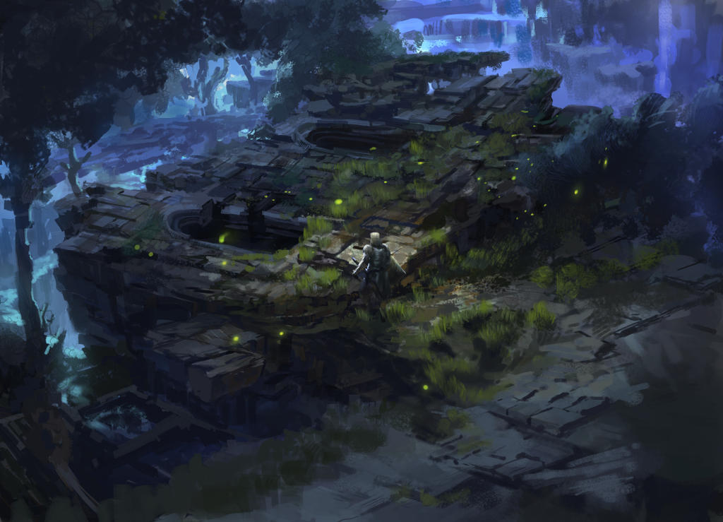 dark fantasy environment ruins 02