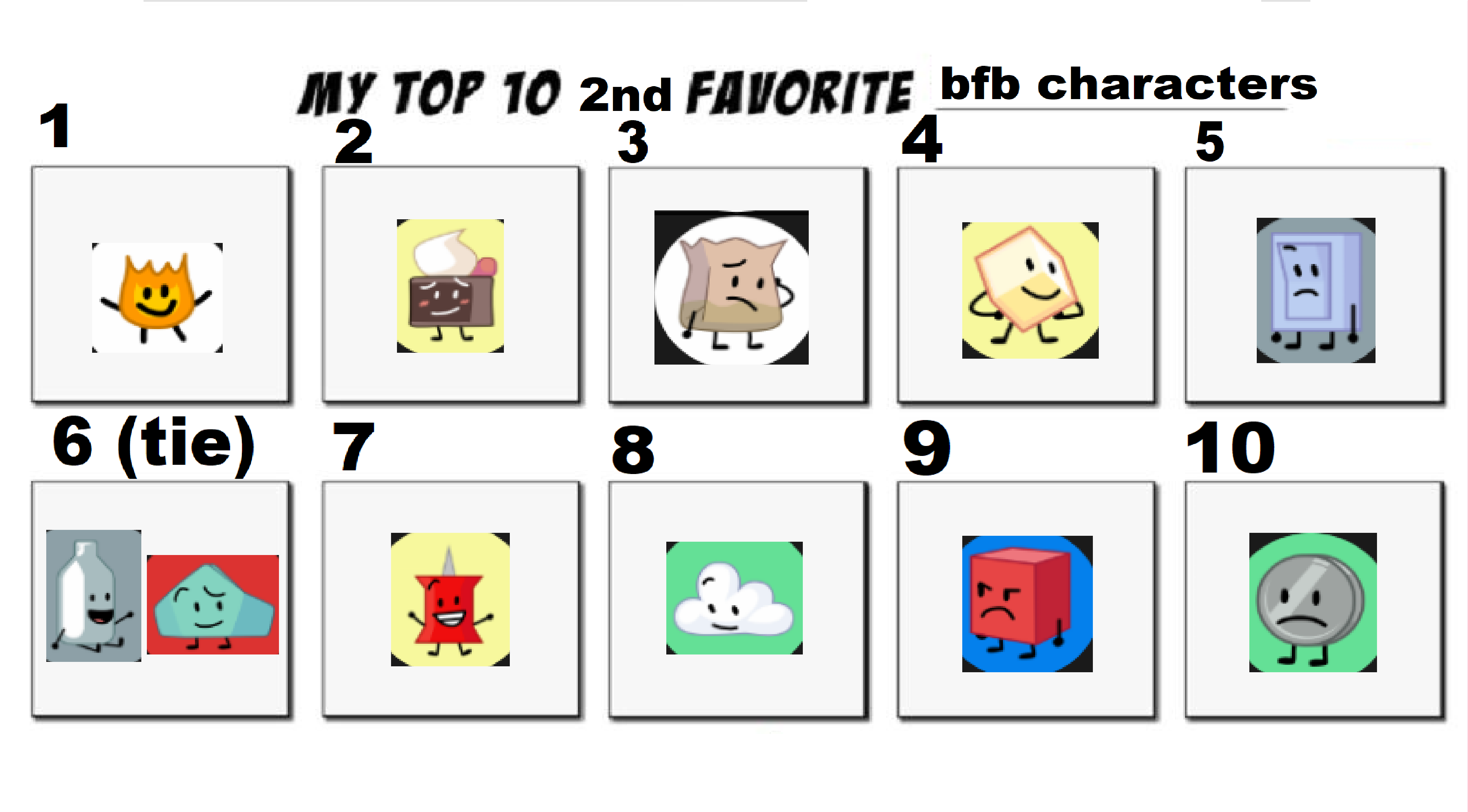 Top 5 Favourite BFDI Characters