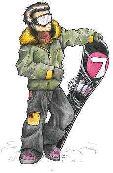 Snowboarder painted