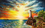 Acrylic Painting on Canvas Lighthouse