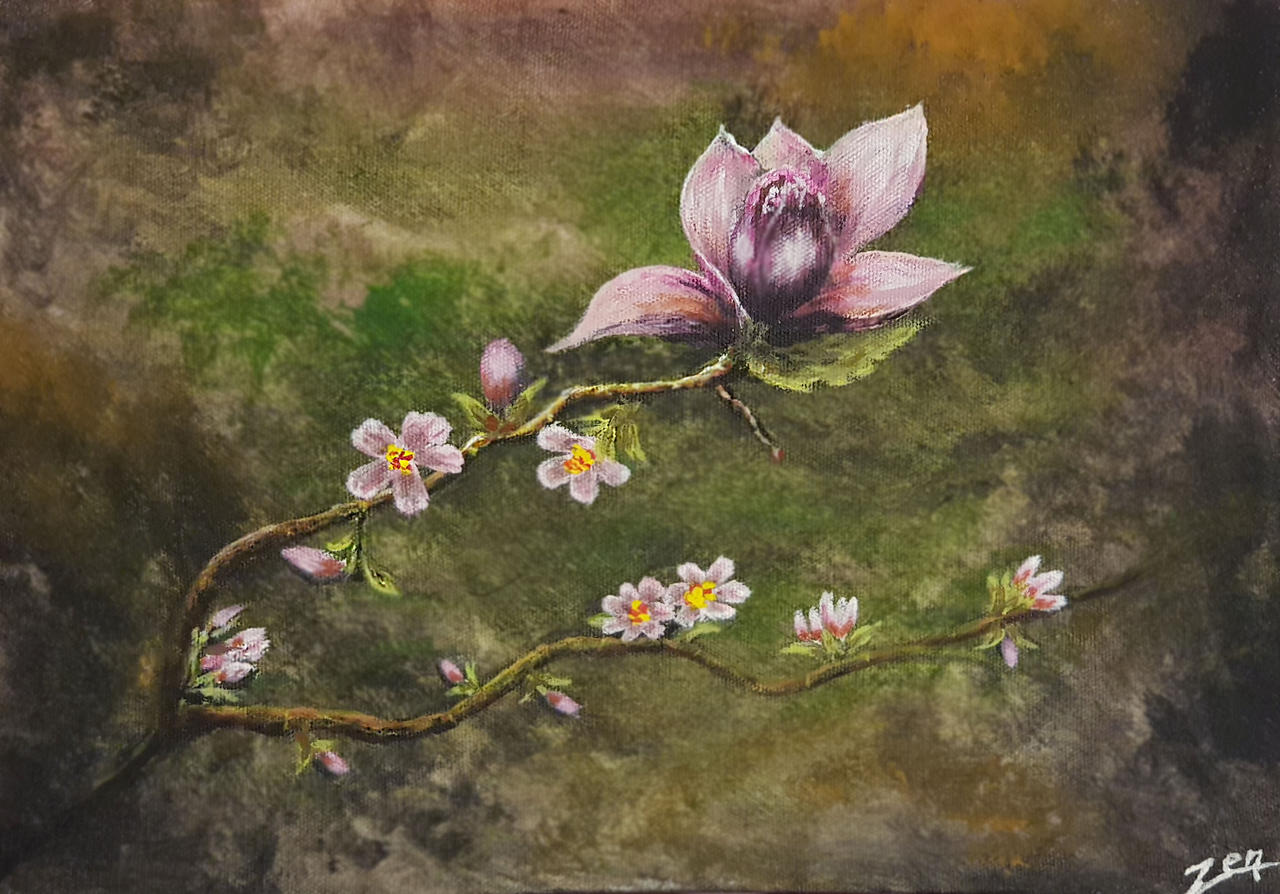 Abstract Acrylic Painting Tree Branch In Spring By Xzenartrb On Deviantart Abstract Acrylic Painting Tree Branch In Spring By Xzenartrb On Deviantart