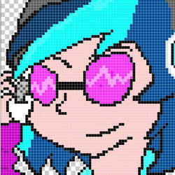 DJ pon3 pixel art grid 