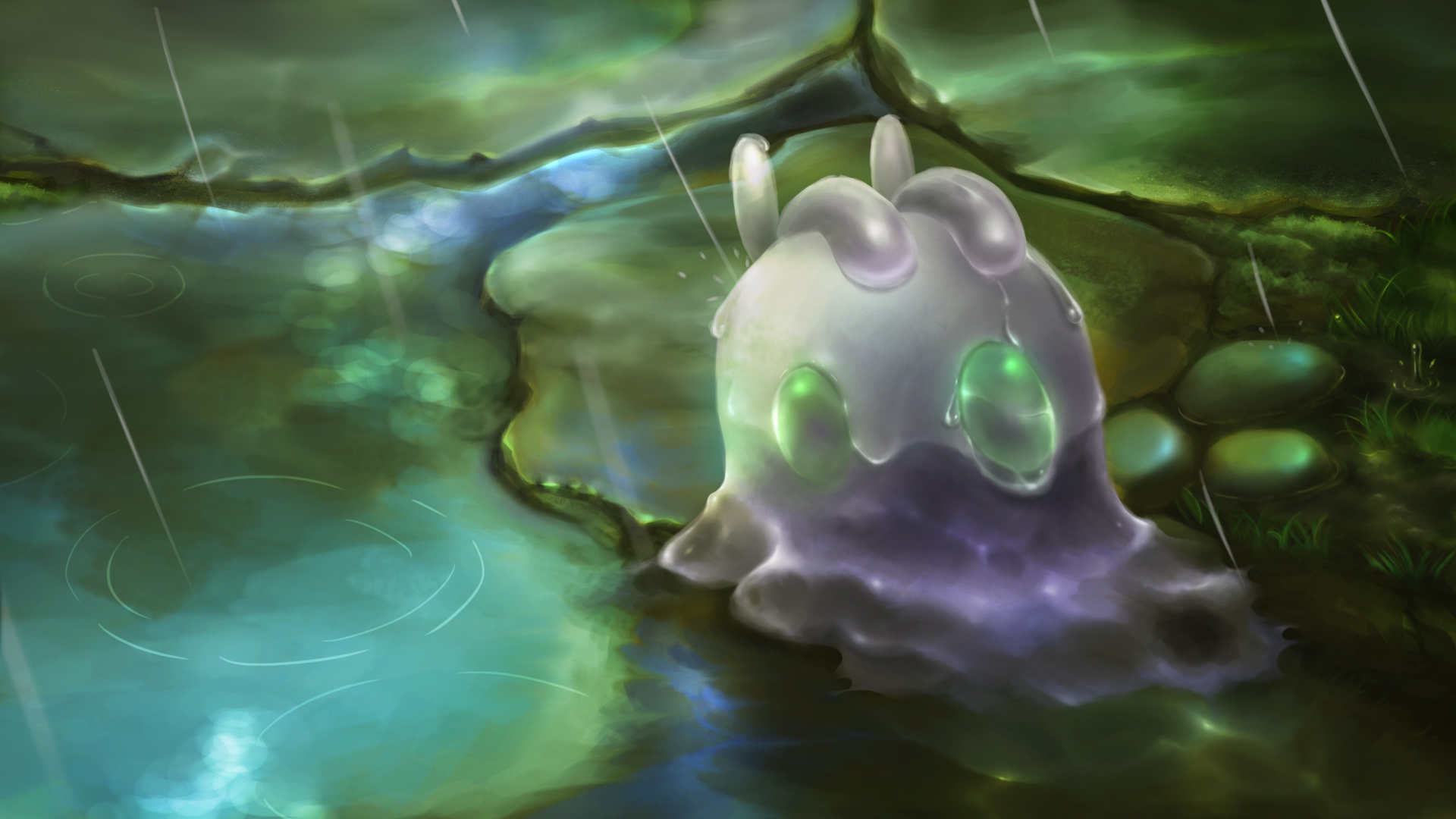 Goomy in the rain